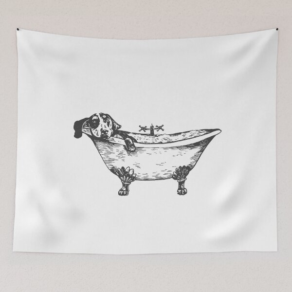 Item preview, Dachshund in the bathtub designed and sold by DerSenat.