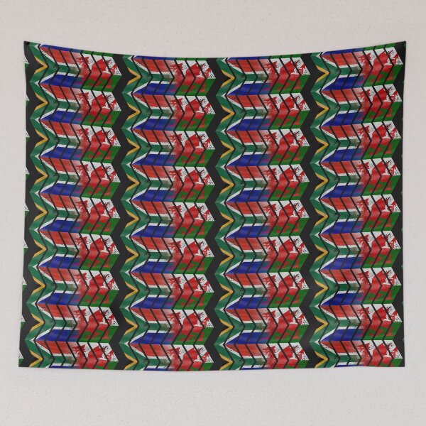 Item preview, South Africa Wales chevrons (DISTRESSED) designed and sold by SolidEarthArt.