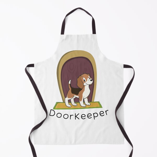 Item preview, Doorkeeper Brown Puppy On Yellow Mat designed and sold by kucingmaikan.