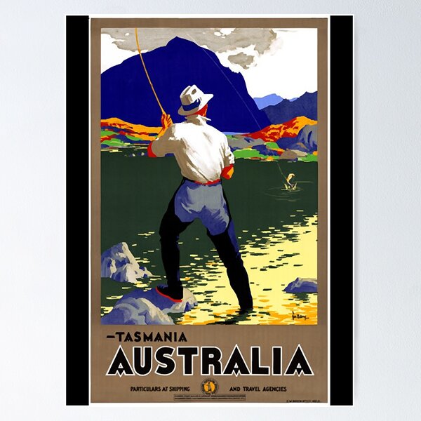 Item preview, Vintage Travel Poster  Tasmania Australia  designed and sold by Lazarz8.