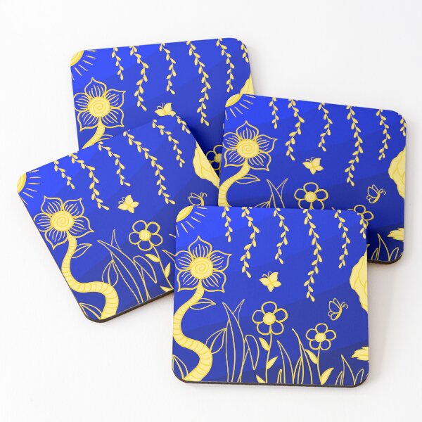 Item preview, Blue Gold Garden Pattern designed and sold by FeatherDragon.