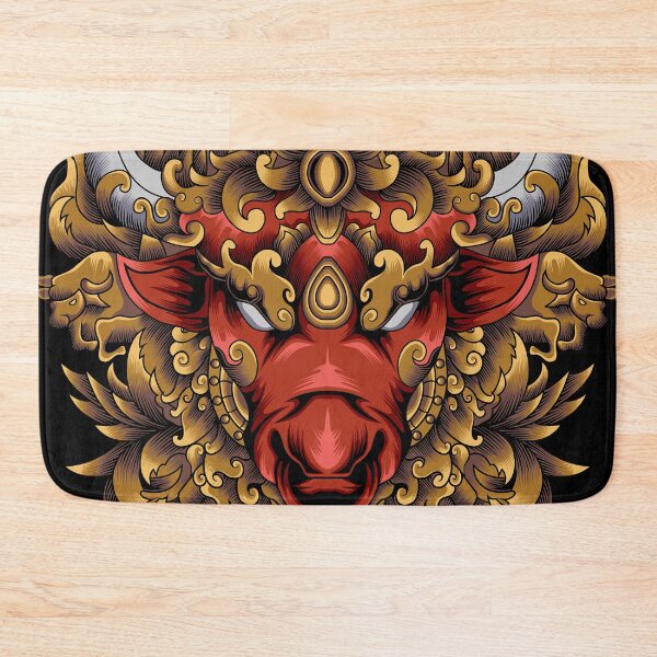 Item preview, Vintage Strong Red Bull Head with Gold ornaments designed and sold by Marciano Graphic.