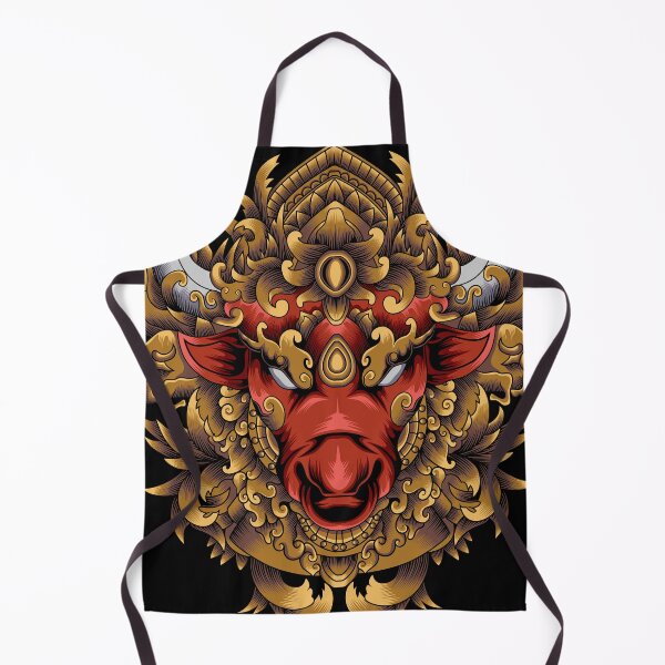 Item preview, Vintage Strong Red Bull Head with Gold ornaments designed and sold by Marciano Graphic.