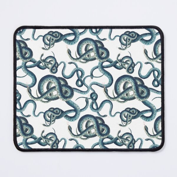 Item preview, Winding blue snakes - Vintage style snake pattern on white designed and sold by yennyz.
