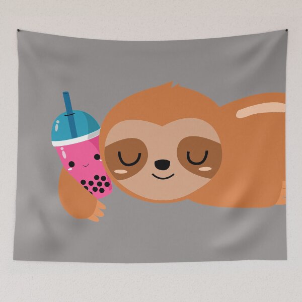 Item preview, Funny Sleepy Sloth Hugging Bubble Tea designed and sold by DAFIN.