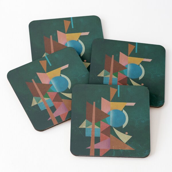 Item preview, Abstract composition - inspired by cubism, dark green  designed and sold by korasi.