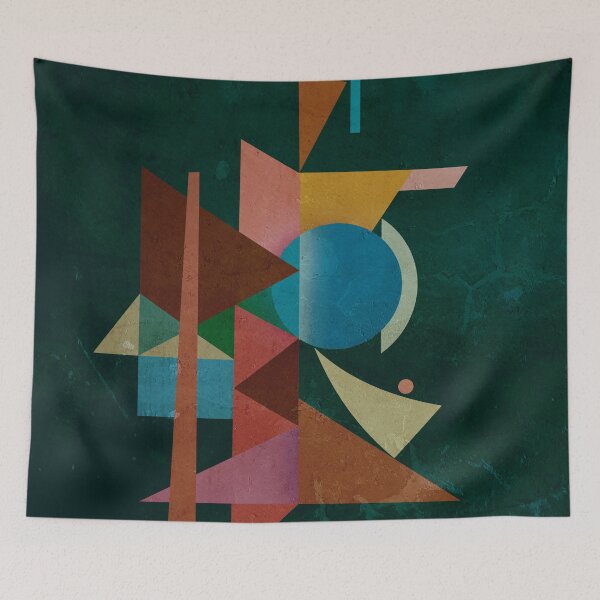 Item preview, Abstract composition - inspired by cubism, dark green  designed and sold by korasi.