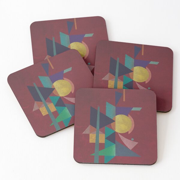 Item preview, Abstract composition - inspired by cubism, red designed and sold by korasi.