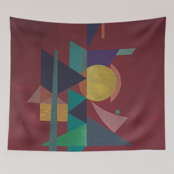 Item preview, Abstract composition - inspired by cubism, red designed and sold by korasi.