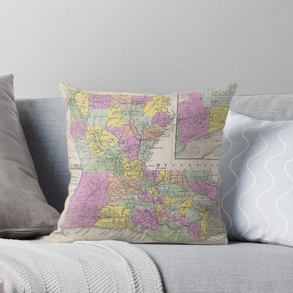 Item preview, Vintage Map of Louisiana (1853)  designed and sold by BravuraMedia.
