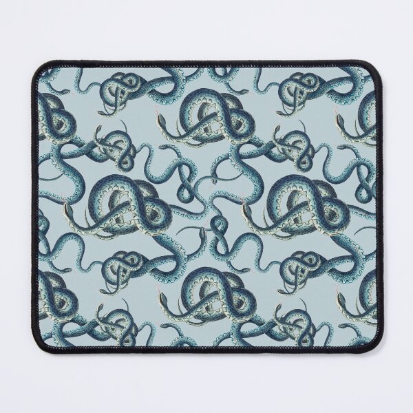 Item preview, Winding blue snakes - Vintage style snake pattern on light blue designed and sold by yennyz.