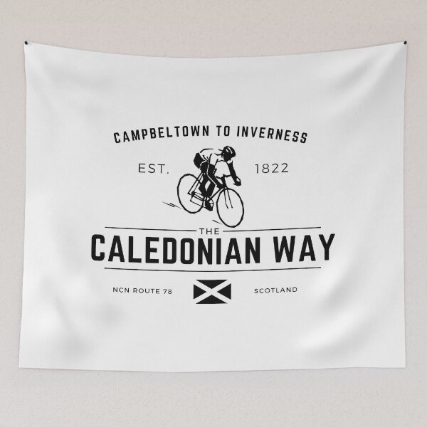 Item preview, Caledonian way - Canal - Long Distance Cycle Route - NCN Route 78 - Black designed and sold by WildBerryArt.