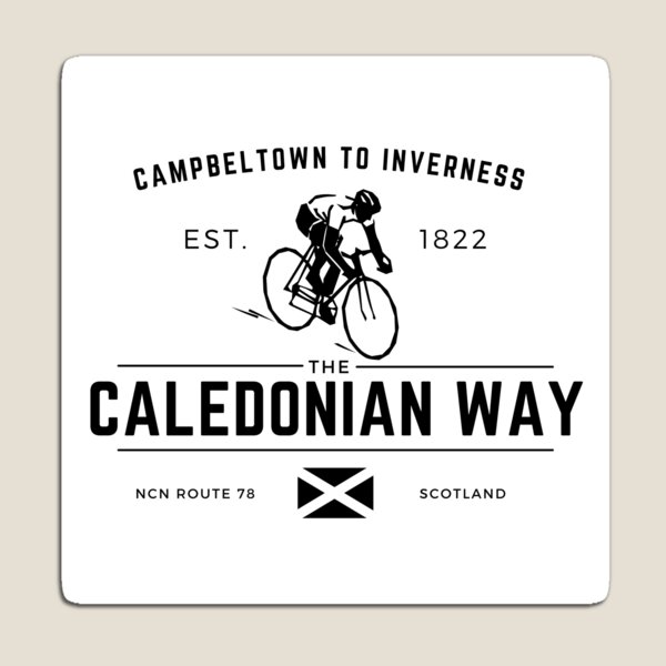 Item preview, Caledonian way - Canal - Long Distance Cycle Route - NCN Route 78 - Black designed and sold by WildBerryArt.