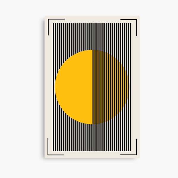 Impression d'exposition du Bauhaus, cercle jaune d'art mural Bauhaus, décoration murale d'exposition Bauhaus Impression sur toile