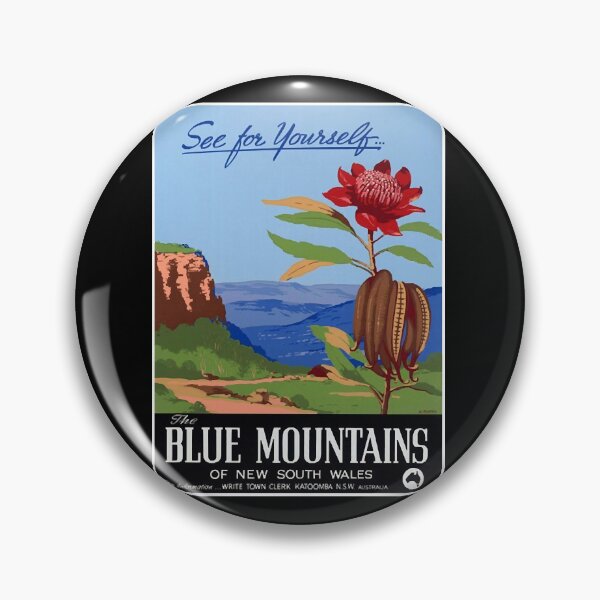 Item preview, Vintage Travel Poster Blue Mountains See for yourself Australia  designed and sold by Lazarz8.