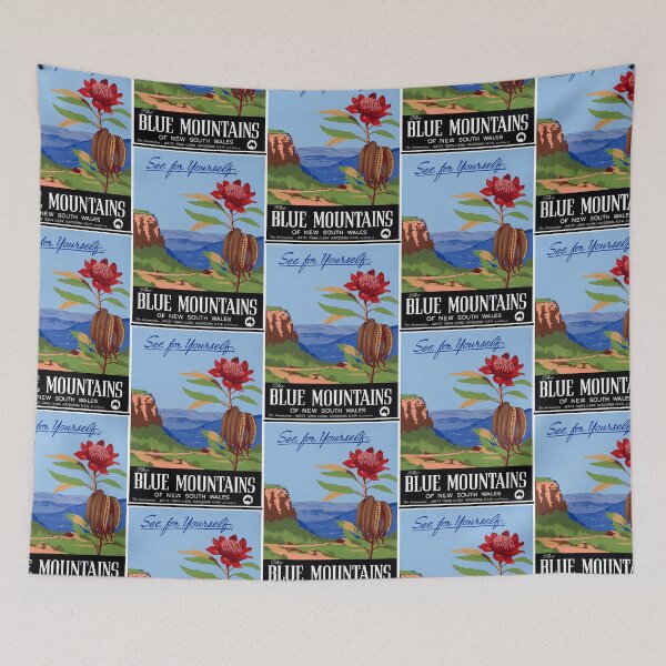 Item preview, Vintage Travel Poster Blue Mountains See for yourself Australia  designed and sold by Lazarz8.