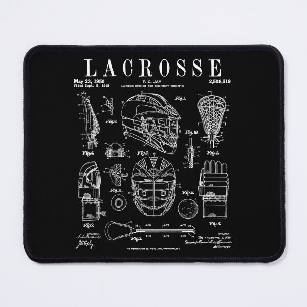 Item preview, Lacrosse Player Equipment Vintage Patent Drawing Print designed and sold by GrandeDuc.