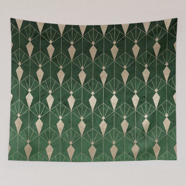 Item preview, Diamond and Emerald Green - Abstract Art Deco Pattern designed and sold by AmbienceArt.