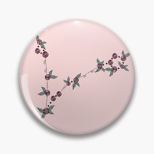 Item preview, Pisces Zodiac Sign Constellation Roses and Hearts Doodle designed and sold by EndlessDoodles.