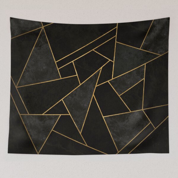 Artikelvorschau, Cracked Night - Graphitschwarzes und goldenes Mosaik entworfen und verkauft von AmbienceArt.