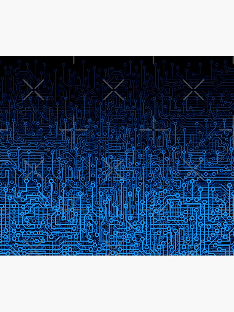 Reboot III BLUE Computer Circuit Board Pattern by GrandeDuc