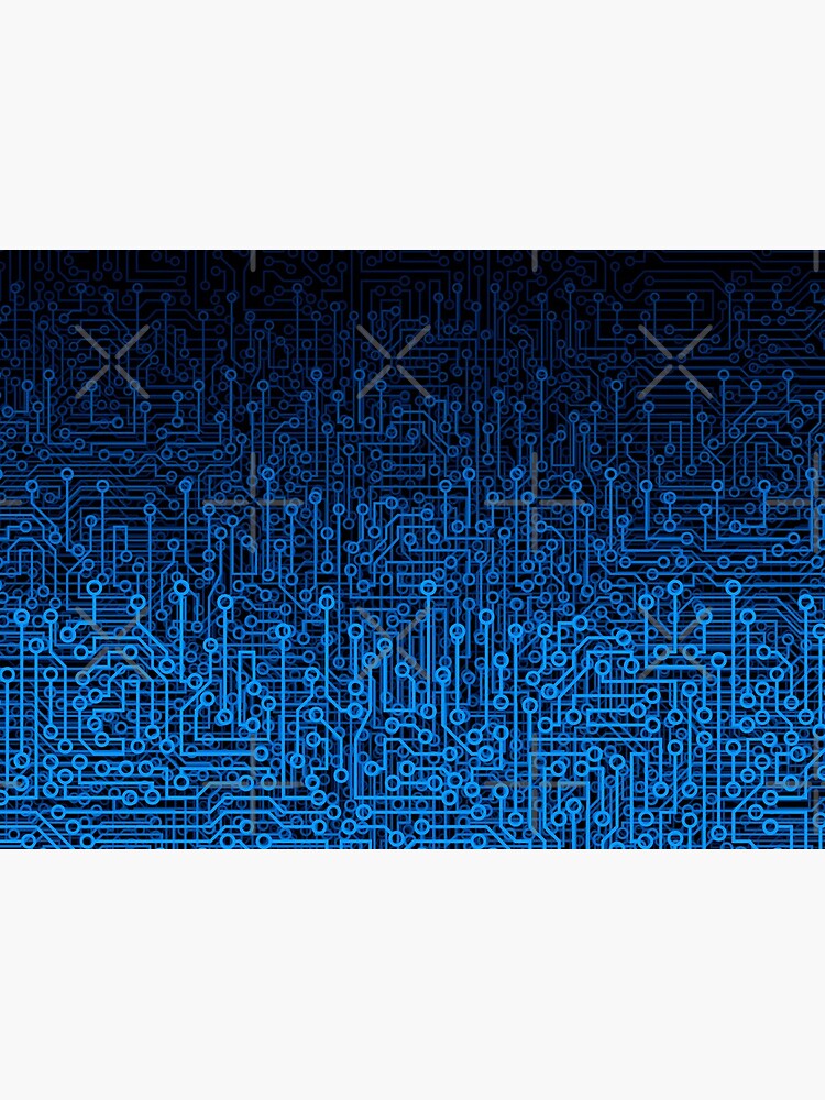 Reboot III BLUE Computer Circuit Board Pattern by GrandeDuc