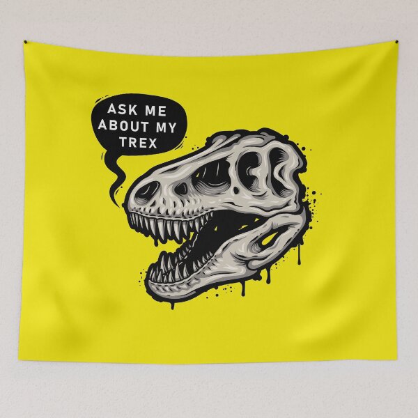 Aperçu de l'œuvre Demandez-moi à propos de mon Trex Funny Trex créée et vendue par Nuqta.