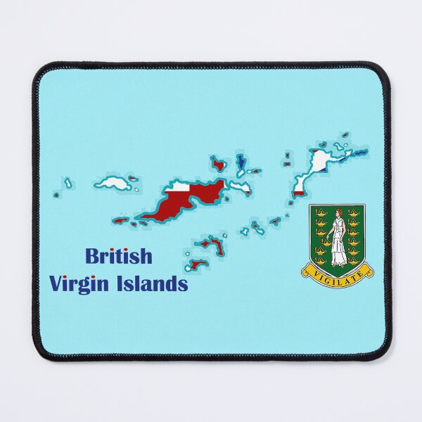 Item preview, British Virgin Islands BVI Map with Flag designed and sold by Havocgirl.