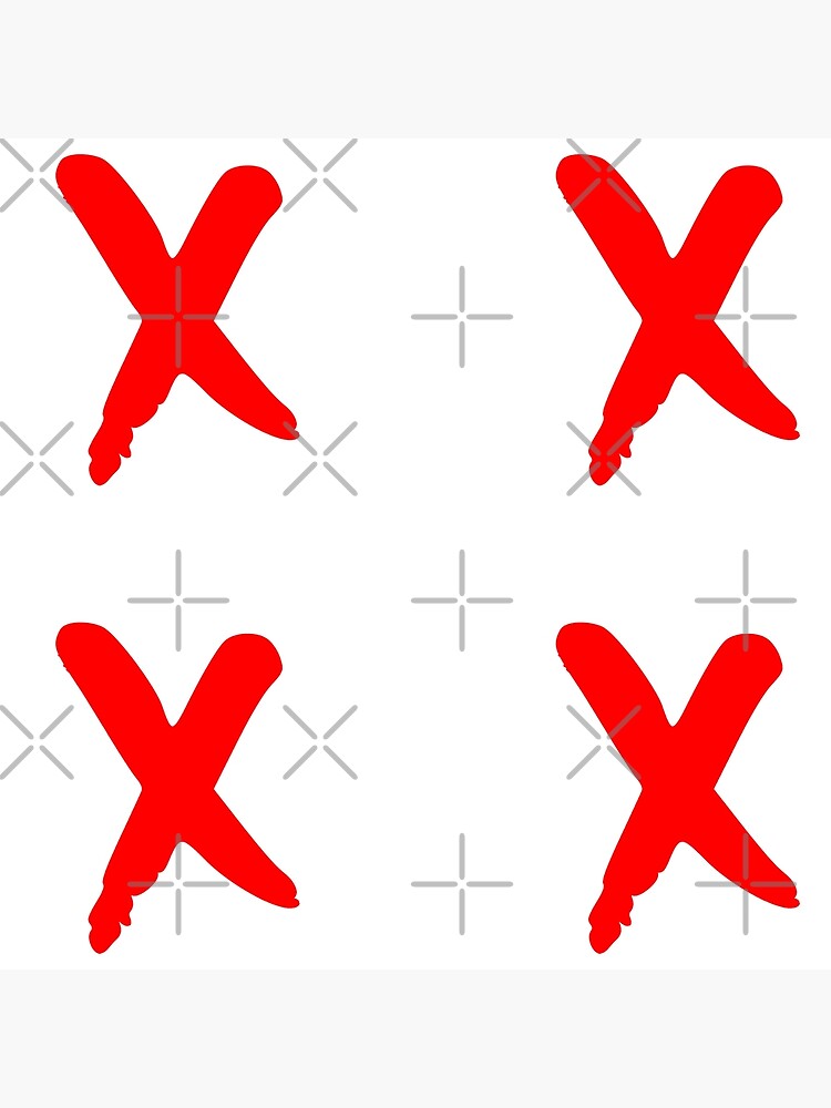 Red X, X marks the spot, treasure hunt, box checked, Alphabet, X