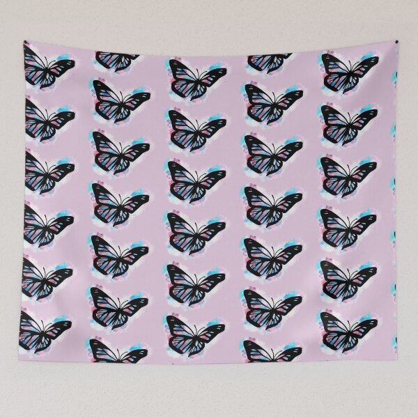 Item preview, Transgender pride flag butterfly designed and sold by GirlofRandom.