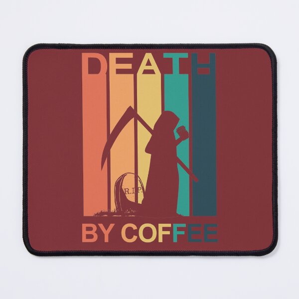 Item preview, Death by coffee - vintage sunset - Halloween - full shirt colour designed and sold by hasbeenz.