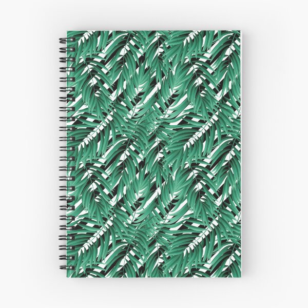 Item preview, Tropical Leaves With Black and White Diagonal Stripes designed and sold by cgroenewald.