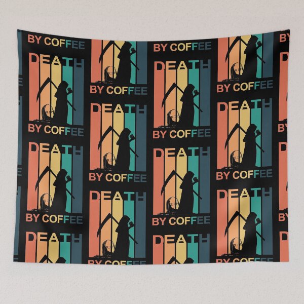 Item preview, Death by coffee - vintage sunset - Halloween designed and sold by hasbeenz.