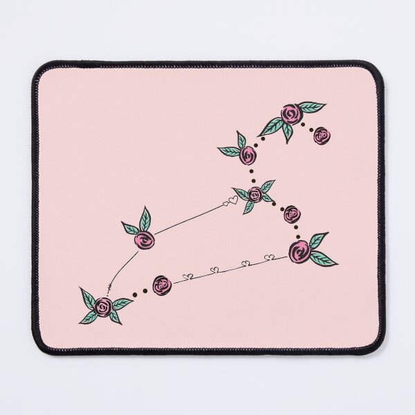 Item preview, Leo Zodiac Sign Constellation Roses and Hearts Doodle designed and sold by EndlessDoodles.