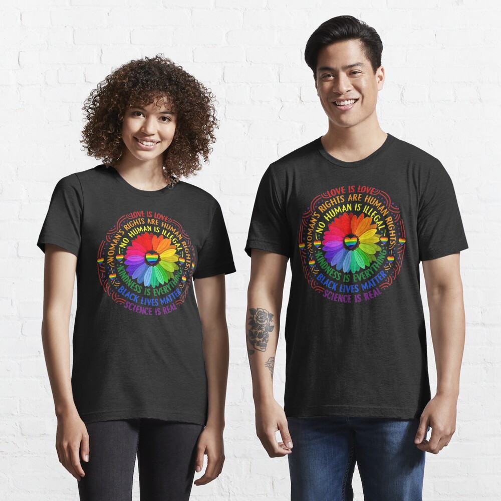 Rainbow Black Lives Matter Science Lgbt Pride Flower 2 Essential T-Shirt