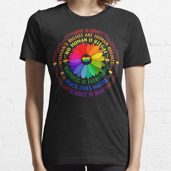 Rainbow Black Lives Matter Science Lgbt Pride Flower 2 Essential T-Shirt