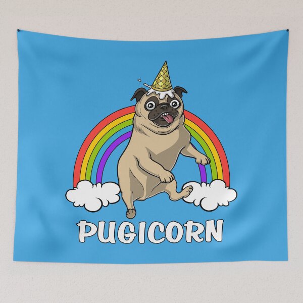 Artikelvorschau, Pugicorn-Mops-Einhorn-Hund entworfen und verkauft von underheaven.