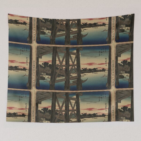 Item preview, View of full moon from the scaffolding beneath a bridge - Hokusai Katsushika - 1890 designed and sold by CrankyOldDude.
