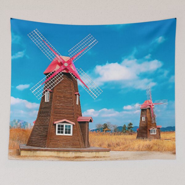 Item preview, Windmill Landscape Sky Clouds designed and sold by Blok45.