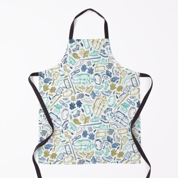 Item preview, Vector white seamless doodle sketch pattern with objects for trekking and hiking. designed and sold by jamiesoondesign.