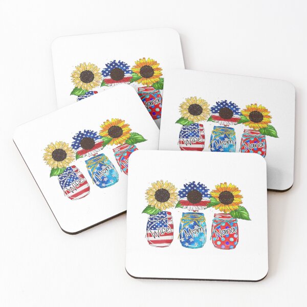 Item preview, Mason Jar Sunflower Wife Mom Nana USA Flag 4th Of July designed and sold by Kewkew423.