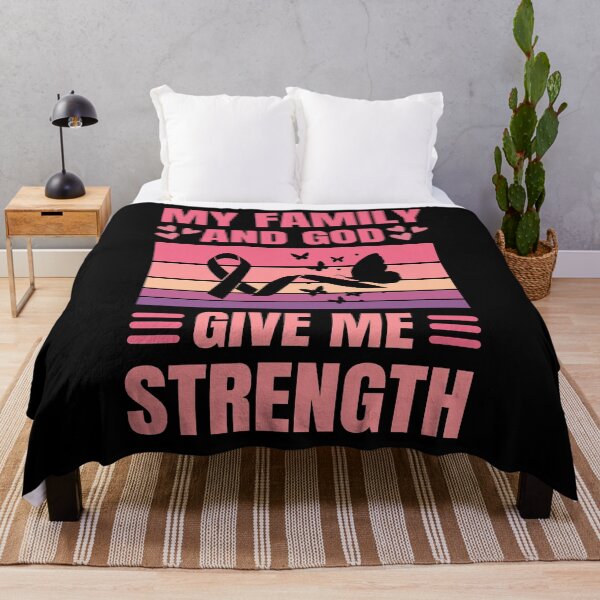 Item preview, My Family and God Give Me Strength | Breast Cancer Warrioress designed and sold by The-ItemShop.