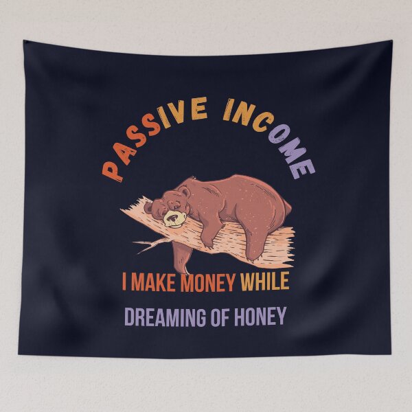 Item preview, Funny SLEEPING BEAR - PASSIVE INCOME  designed and sold by BearMrktGenius.