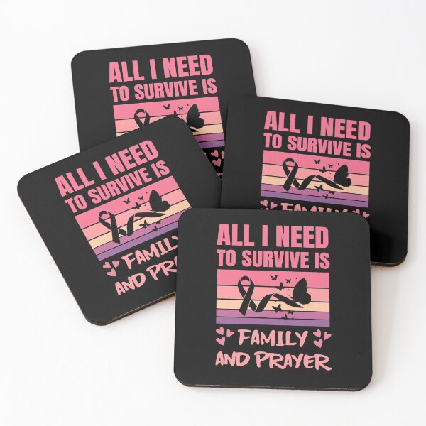 Item preview, All I Need To Survive Is Family And Prayer | Breast Cancer Warrioress  designed and sold by The-ItemShop.