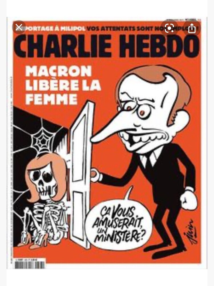 "These are all Charlie Hebdo caricatures of Macron" Poster by