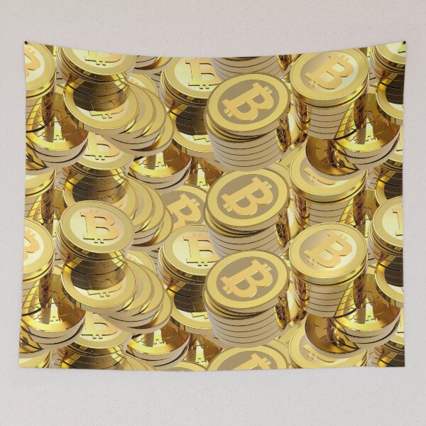 Item preview, Bitcoin Gold Coins Pattern designed and sold by Phantasmal-2-do.