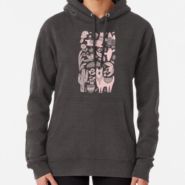 Alpacas Folk Art Pullover Hoodie