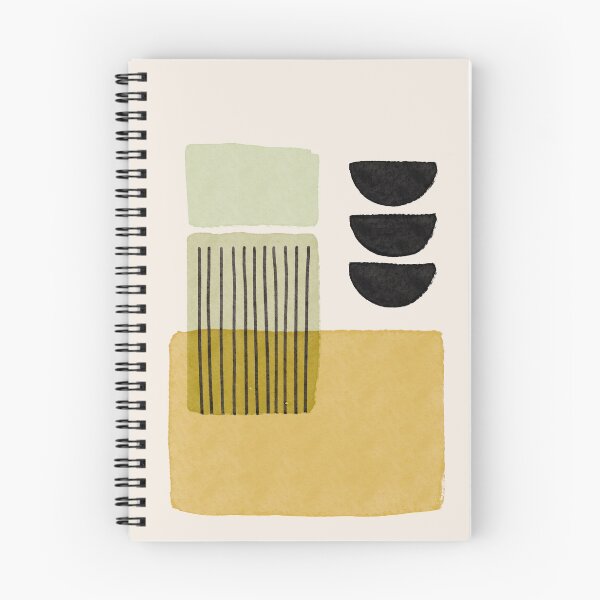 Item preview, Mid Century Modern Abstract Watercolor Shapes and Black Half Moons designed and sold by enricadenicola.