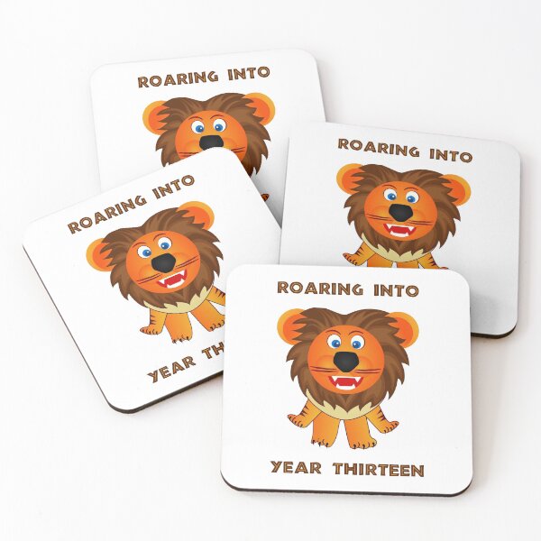 Item preview, Roaring Into Year Thirteen (Cartoon Lion) designed and sold by TimespunThreads.