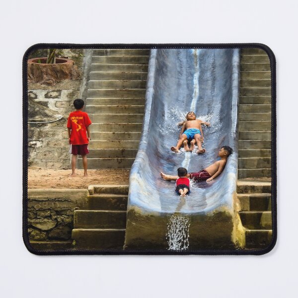 Item preview, Children having fun on a water slide designed and sold by Anita van Gendt.